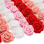 Bright Creations 100-Pack Black Artificial Flowers, 3 Inch Bulk Mixed Color Roses for Halloween Decorations, Fake Foam Flowers for DIY Crafts