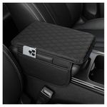 STHIRA® Premium Car Center Console Cover, High-Quality & Durable Car Armrest Cushion with 2 Mobile Pockets, Easy-to-Install Car Armrest Protection for Vehicle Armrest - Fits Most Cars and SUVs