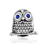 SBI Jewelry Blue Owl Charm for Bracelets Animal Wisdom Good Luck Silver Bead Women Girls Daughter Sister Best Friends Auntie Cousin Granddaughter Girlfriend Wife Birthday Anniversary