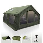 Rbm Outdoors Koala Coody Inflatable Tents for Camping with Stove Jack, Luxury Camping Tents, 2-8 Person Canvas Blow Up Tent, Easy Setup Glamping Casa de Campaña Inflable with Pump (Khaki, Medium-5)