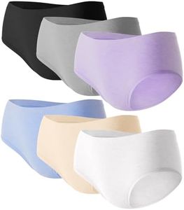 BAMBOO COOL Teen Girls Seamless Underwear Soft Stretchy Tagless Panties Moisture-Wicking Breathable Briefs 7-16 Years 6 Pack