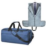 FATMUG Polyester Travel Garment Duffle Bag With Multiple Pockets For Suits, Dresses And Shoes (Navy Blue), 26 Centimeters