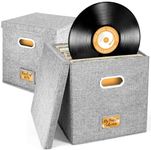 Set of 2 Vinyl Record Storage Box f