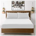 Microfiber Fitted Sheet Double - Plain Dyed Bedding Sheet - White Bottom Bed Sheet