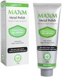 MAXM Multi-Purpose Metal Polish Paste with Fresh Pine Scents – Works on Stainless Steel, Brass, Copper, Chrome, Jewelry & Cars | Non-Abrasive Rust Remover & Tarnish Restorer | Biodegradable Tube 4.2oz