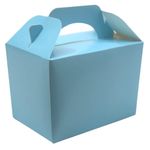 Lotus 15 x Children/Kids Plain Coloured Party Boxes Carry Food Meal Fun Picnic Birthday Wedding Favour/Baby Shower Party Halloween Trick or Treat Box Loot Bag (Baby Blue)