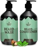 Striking Viking Beard Wash and Conditioner (Tea Tree & Biotin) - Paraben & Sulfate Free Beard Shampoo and Beard Conditioner for Men - Deep Cleansing Beard Care for all Beard Types (Pack of 20 Oz)