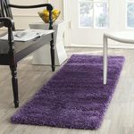 F R Creation Shaggy Carpet Solid Plain Fluffy Fur Rectangular Rugs for Bedroom Living Room Microfiber & Polyster Modern Interior Floor Size 2X3 Purple