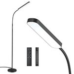 Wio-Mio Floor Lamp, 15w/1000lm Bright LED Floor Lamp with 4 Color Temperature and Stepless Dimmer, Remote and Touch Control Reading Lamp, Adjustable Gooseneck LED Floor Lamp for Living Room