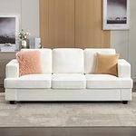 Afuson Sleeper Sofa, Couches and Sofas with Extra Deep Seats, Comfy Couches for Living Room, Living Room Furniture Sets, Modern, Teddy Velvet, Oyster White