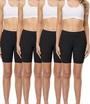 wirarpa Ladies Anti Chafing Shorts Womens Boxers Underwear Cotton Cycling Shorts Leggings for Under Dresses 4 Pack Black Size XL