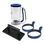 RAZOR 4 Piece Breakfast Kit for Griddle- Pancake Batter Dispenser, 2 Silicone Egg Rings, and Cast Iron Griddle Pess