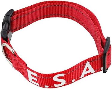 Mondo Medical Emotional Support Dog Collar Red - M Nylon Embroidered with Reflective Text for Medium Sized Dogs
