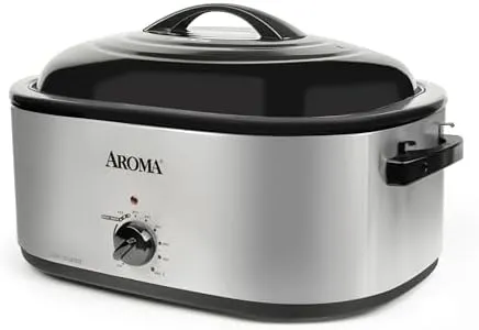 AROMA 22Qt. Roaster Oven with self basting lid stainless steel