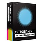 Astrobrights Mega Collection, Colored Cardstock, "Brilliant" 5-Color Assortment, 320 Sheets, 65 lb/176 gsm, 8.5" x 11" - MORE SHEETS! (91687), Assorted