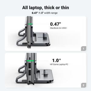 UGREEN Vertical Laptop Stand – Adjustable, Grey