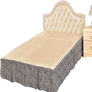Tache Black and White Entrancing Elegant Tree Rings Bed Skirt, King