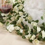TIED RIBBONS Pack of 2 Artificial Flower Vine Garland Creeper 69 Small Rose (183 cm) Garland for Decoration Wall Door Hanging Home Decor Balcony Indoor Outdoor Office Craft Decorative Items (White)