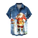 Christmas Shirts for Men Novelty Promotion Sale Clearance Fashion Christmas Santa Gift 3D Digital Printing Button Lapel Short Sleeve Shirt T Shirt Shirt Oversize Tee Shirt Men White T Shirt Gift Sets