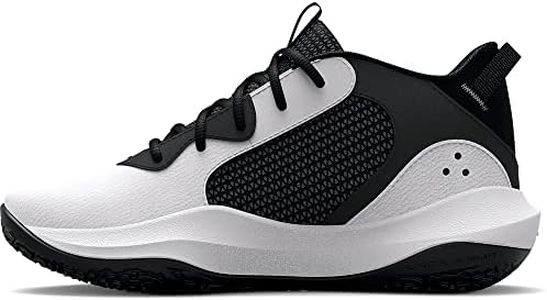 Under Armour Grade School UA Lockdown 6 Basketball Shoes, Corte Performancence, 101 White Black Black, 38.5 EU