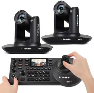 FoMaKo NDI Camera, 30x Optical Zoom, Support NDI 6 & NDI HX3, AI Auto-Tracking Gen 3, HDMI PTZ Camera(2pcs) + PoE NDI Controller (30x PTZ Bundle FMK30UH NDI x2 +KC608) BN502-B,Black Color