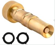 INNAV8 Solid Brass Hose Nozzle Heavy Duty - HIGH Pressure Hose Nozzle for Garden Hose - Easy Twist Water Hose Nozzle Sprayer - Brass Nozzle Sprayer for Car Wash - Brass Hose Spray Nozzle for Hose