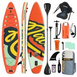 10'6" Inflatable Stand Up Paddle Board with Kayak Conversion Kit, Complete SUP Set Paddle Boards for Adults, with Single/Double Paddle, Kayak Seat, Backpack and More Accessories