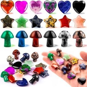 18 Pieces Worry Stones, Healing Stones Star Mushroom Heart Shape Crystal for Anxiety Relief