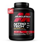 MuscleTech Performance Series Nitro Tech Whey Gold| 24g Protein| With BCAA & Glutamine & Precursors |For Lean Muscle Gain| Sports Nutrition | 4lbs (1.81Kg) | Double Rich Chocolate Flavour