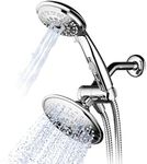Hydroluxe® 30-Setting Ultra-Luxury 3 Way 6 Inch Rainfall Shower-Head/Handheld Shower Combo with Patented ON/Off Pause Switch (Premium Chrome)