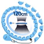 JLoibao Weighted Hula Circle Hoop for Adults weight loss, Infinity Fitness Hoop Plus Size 66-120cm, 24 Detachable Links, Exercise Hoop Suitable for Women and Beginners