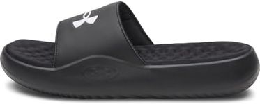 Under Armour Men's Ignite Pro 8 Fixed Band Slides Sandal, (004) Black/Black/White, 9