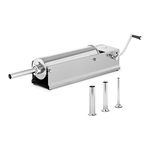 Royal Catering Horizontal Sausage Maker Sausage Stuffer Sausage Machine Sausage Filler 7L RC-SFV7L (Stainless Steel, Cylinder Height 46cm, Filling Tubes Diameters 16/22/32/38mm)