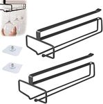 Wine Glass Rack Under Cabinet - Stemware Wine Glass Holder Glasses Storage Hanger 2 Pack Single Rail Under Shelf Metal Organizer for Bar Kitchen, Hanging Glass Goblets Storage Rack Organizer (Black)