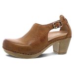 Dansko Sassy Stylish Upfront Closed Toe for Women - Energy-Return Footbed with Added Arch Support - Lightweight PU Outsole for Long-Lasting Wear - Great for All-Seasons Style, Tan Milled, 5.5/6