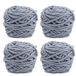 Knitting Wool Yarn 4 x 100g Multi-Colored Knitting Yarn for Crochet, Soft Chunky Yarn for Yarn Projects Making Plush Balls Handmade Bags Sweaters Shoes Hats Sweaters Blankets Scarves