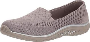 Skechers Women's REGGAE FEST - WILLOWS Shoe, DARK TAUPE, 8.5 Regular US