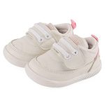 LACOFIA Baby Girls First Walking Shoes Infant Trainers Toddler Anti-Slip Prewalker Sneakers Pink 4.5