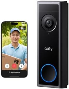 eufy Security Video Doorbell Camera Wireless C30, Live Video Call, 2K FHD, Battery Powered, 16:9 Wide View, Easy Installation, Human and Motion Detection, HomeBase S380 Compatible, No Monthly Fee