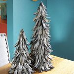 ZUCKER Schlappen Feather Christmas Tree - 24" Gilded with Paint - Black/Silver