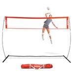 GoSports Freestanding Volleyball Training Net for Indoor or Outdoor Use - Instant Setup and Height Adjustable - 12 ft or 20 ft Sizes