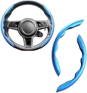 Carbon Fiber Steering Wheel Cover, Men's and Women's Safe and Non Slip Car Accessory,15-inch Universal Auto Car Steering Wheel Cover, Steering Accessories for Car,Great Gifts (Blue)