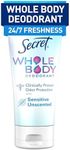 Secret Whole Body Deodorant Cream for Women, Unscented, Aluminum Free Deodorant Cream, 72 HR Odor Protection, 3.0 oz