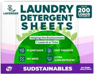 Laundry Detergent Sheets (200 Loads) - Eco Friendly Laundry Soap Detergent Strips I Eco Friendly, Zero Waste, Plastic Free, Planet Friendly (Lavendar)