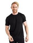 Merino.tech Merino Wool T-Shirt Mens - 100% Organic Merino Wool Undershirt Lightweight Base Layer (Large, Heathered Black)