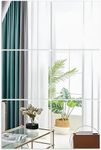 FINEWF Full Length Combine Mirror Tiles 12" x 12" x 6Pcs Frameless Wall Mounted Glass Wall Mirror for Gym Door Bedroom Living Room