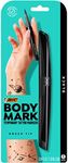 Bic Bodymark Temporary Tattoo Markers for Skin, Black, Flexible Brush Tip, 1-count Pack, Skin-safe, Cosmetic Quality