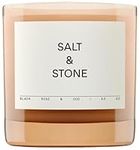 SALT & STONE Scented Candle | Hand-Poured, Aromatic & Fragrant | Made with Natural Coconut & Soy Blend Wax | 100% Cotton Wick | Long-Lasting 50 Hour Burn Time (8.5 oz) (Black Rose & Vetiver)