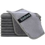 KinHwa Kitchen Washcloths for Dishes Absorbent Microfiber Dish Cloths Quick Dry Dish Rags with Poly Scour Scrub Side Ideal for Kitchen Cleaning and Housekeeping 7inch X 7inch 9 Pack Gray