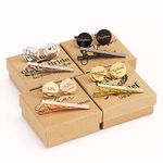 Personalised Metal Cufflinks &Tie Clip with Free Box, Groomsmen Gifts, Custom Mens Gift, Father Gift Best Man Gift